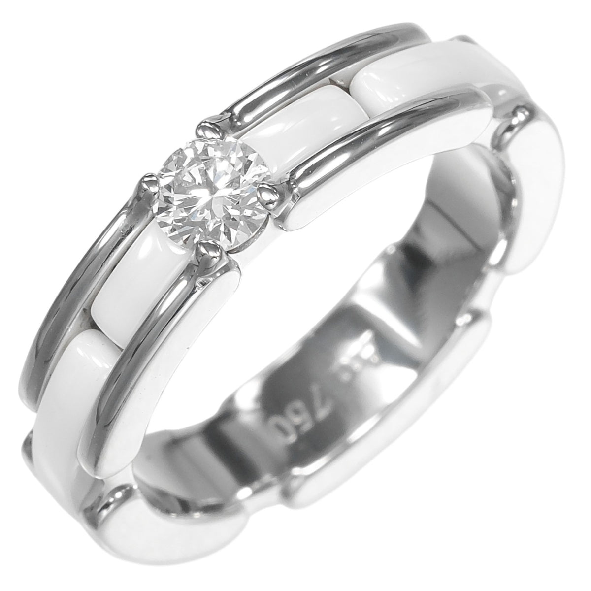 Chanel White Gold (18K) Ceramic Band Ring (Pre-Owned)