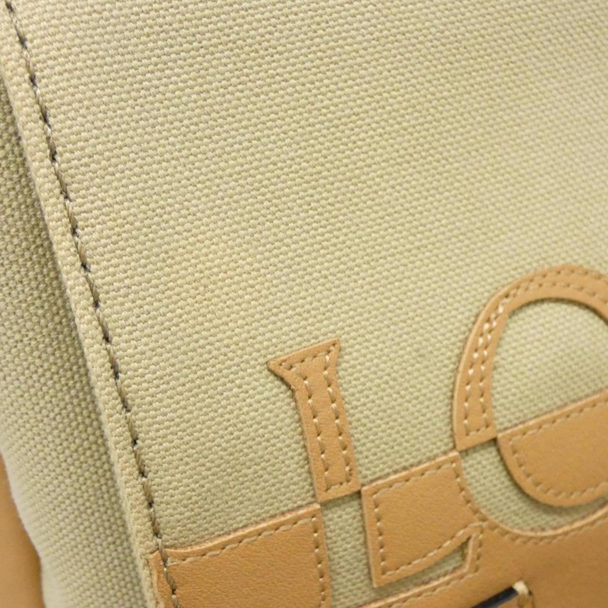 Loewe Beige Canvas Leather Shoulder Bag (Pre-Owned)