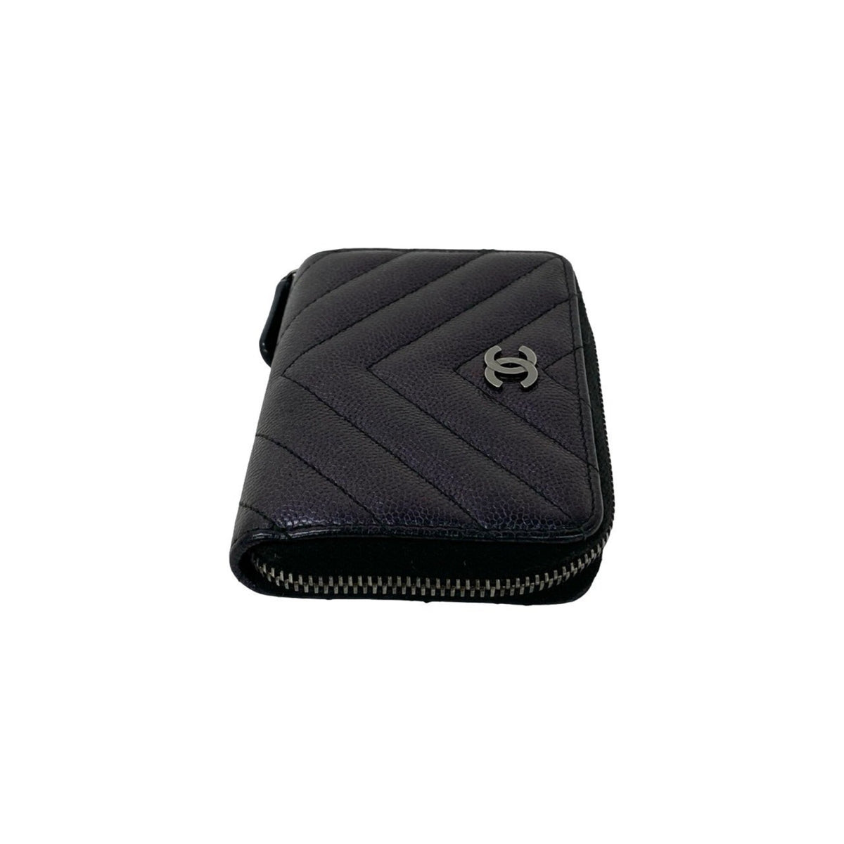 Chanel Black Grained Calfskin Coin Purse/Coin Case (Pre-Owned)