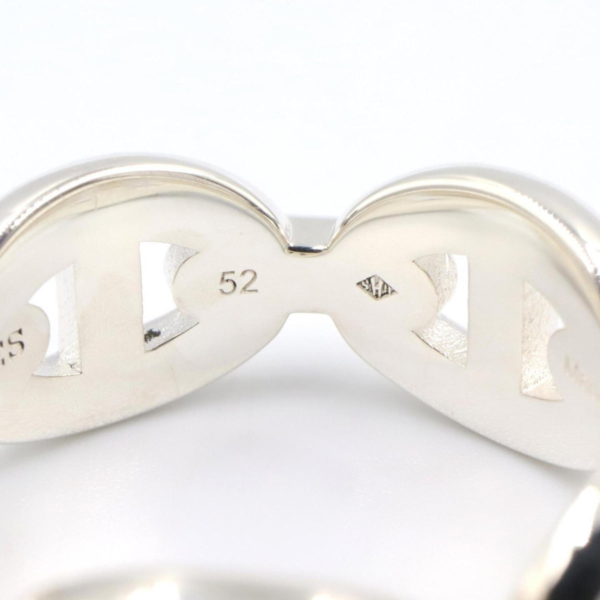Hermes Silver Silver 925 Band Ring (Pre-Owned)