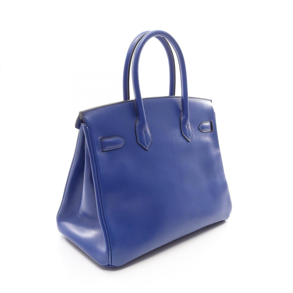 Hermes Blue Leather Tadelakt Leather Handbag (Pre-Owned)