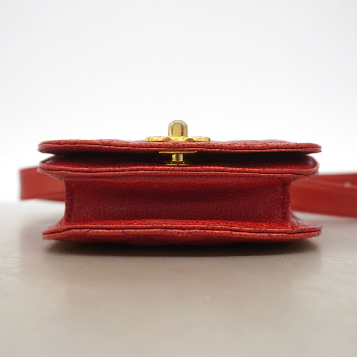 Chanel Red Color Grained Calfskin Fanny Pack (Pre-Owned)