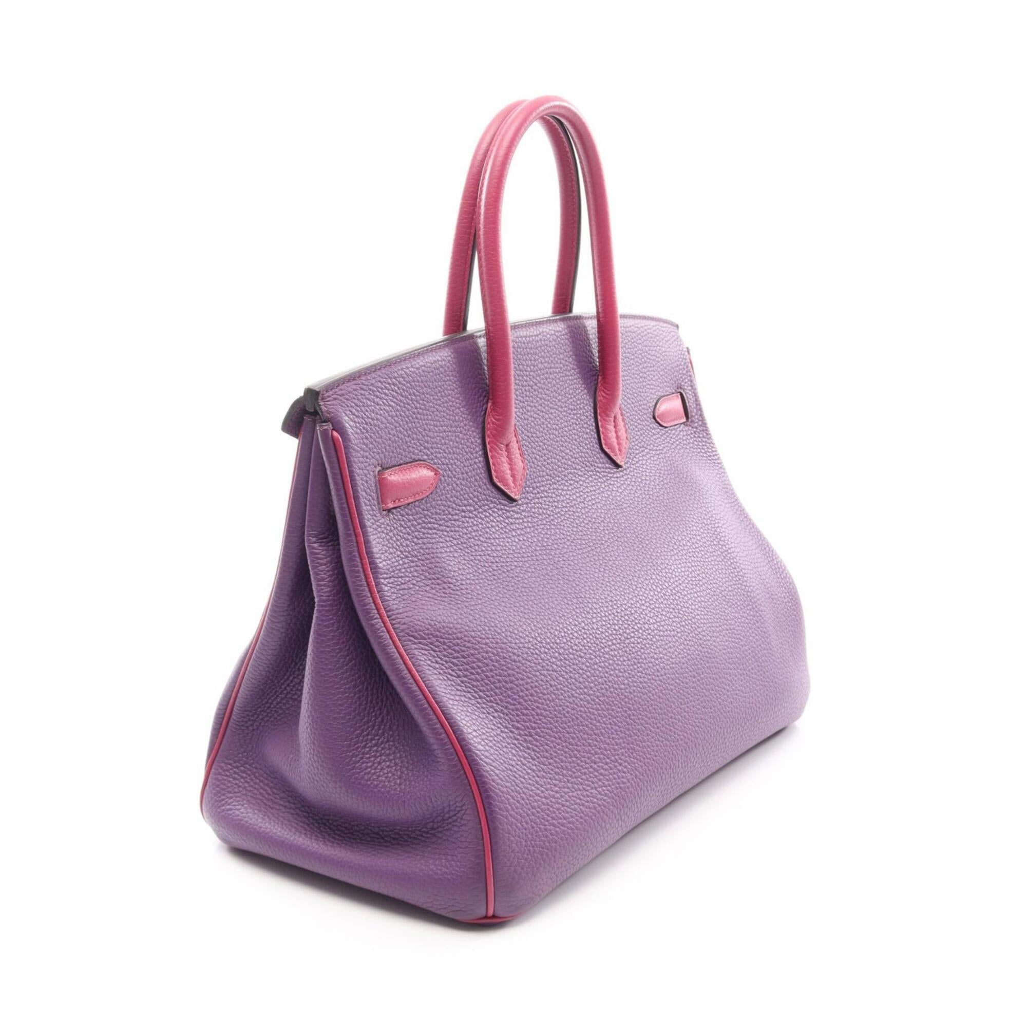 Hermes Anemone Pink Purple Tosca Togo Leather Handbag (Pre-Owned)