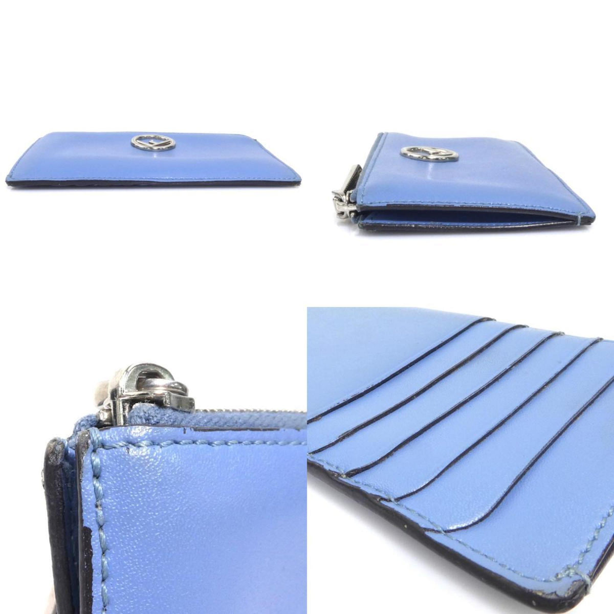 Fendi Blue Leather Coin Purse/Coin Case (Pre-Owned)