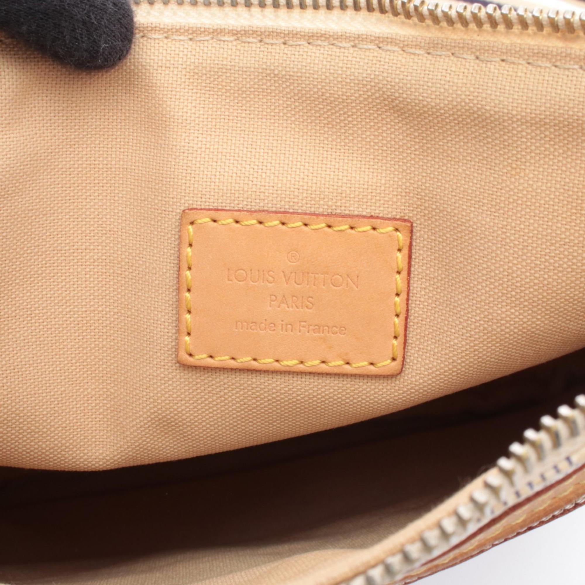 Louis Vuitton Damier Azur White Coated Canvas Leather Handbag Shoulder Bag (Pre-Owned)