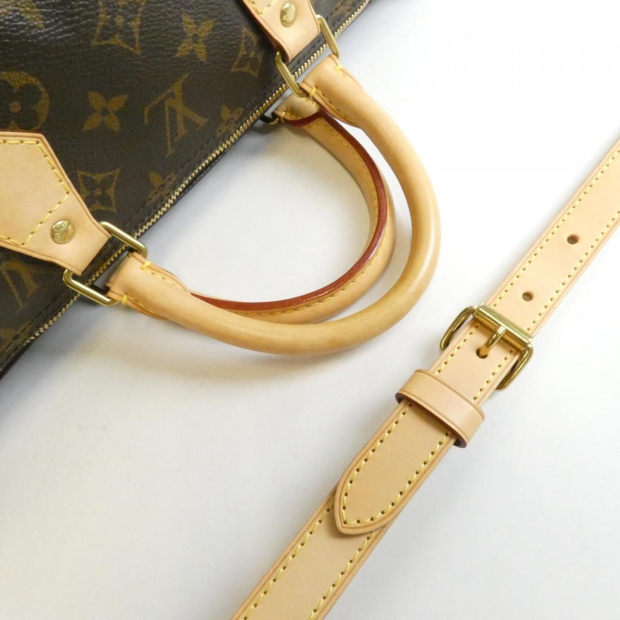 Louis Vuitton Monogram Marron Coated Canvas Boston Bag (Pre-Owned)
