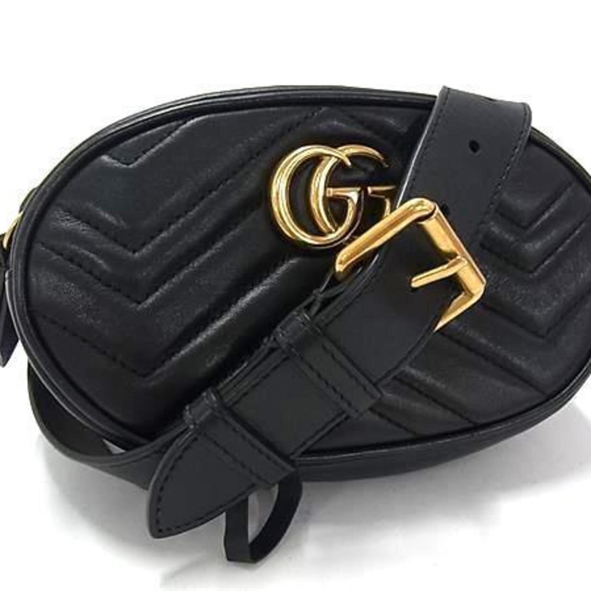 Gucci Black Leather Fanny Pack Shoulder Bag (Pre-Owned)