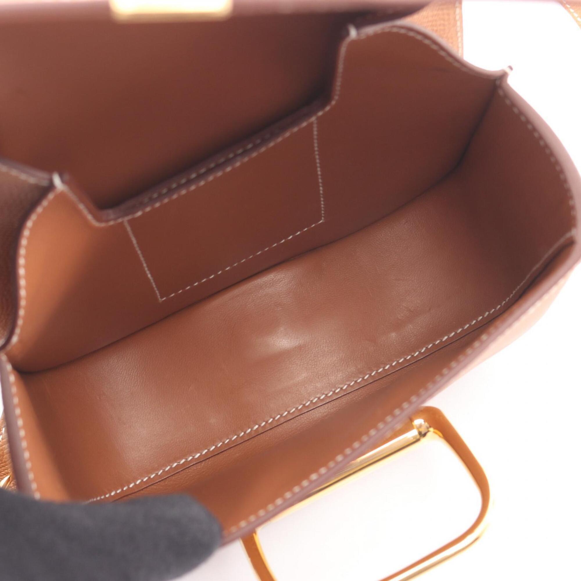Hermes Brown Gold Epsom Leather Leather Handbag Shoulder Bag (Pre-Owned)