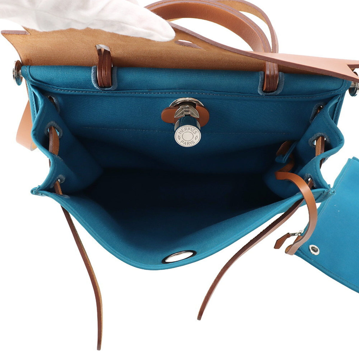 Hermes Fauve Toile Officier Handbag Pouch (Pre-Owned)