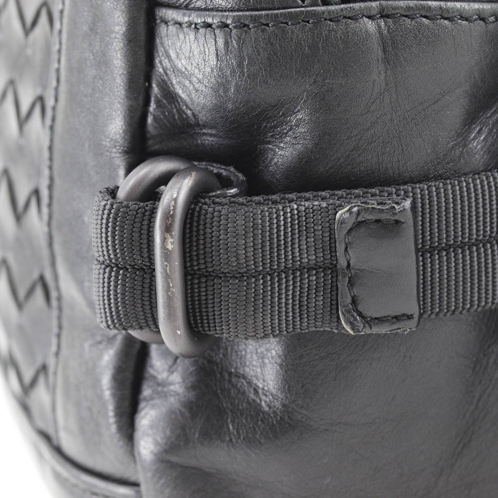 Bottega Veneta Intrecciato Black Leather Fanny Pack (Pre-Owned)