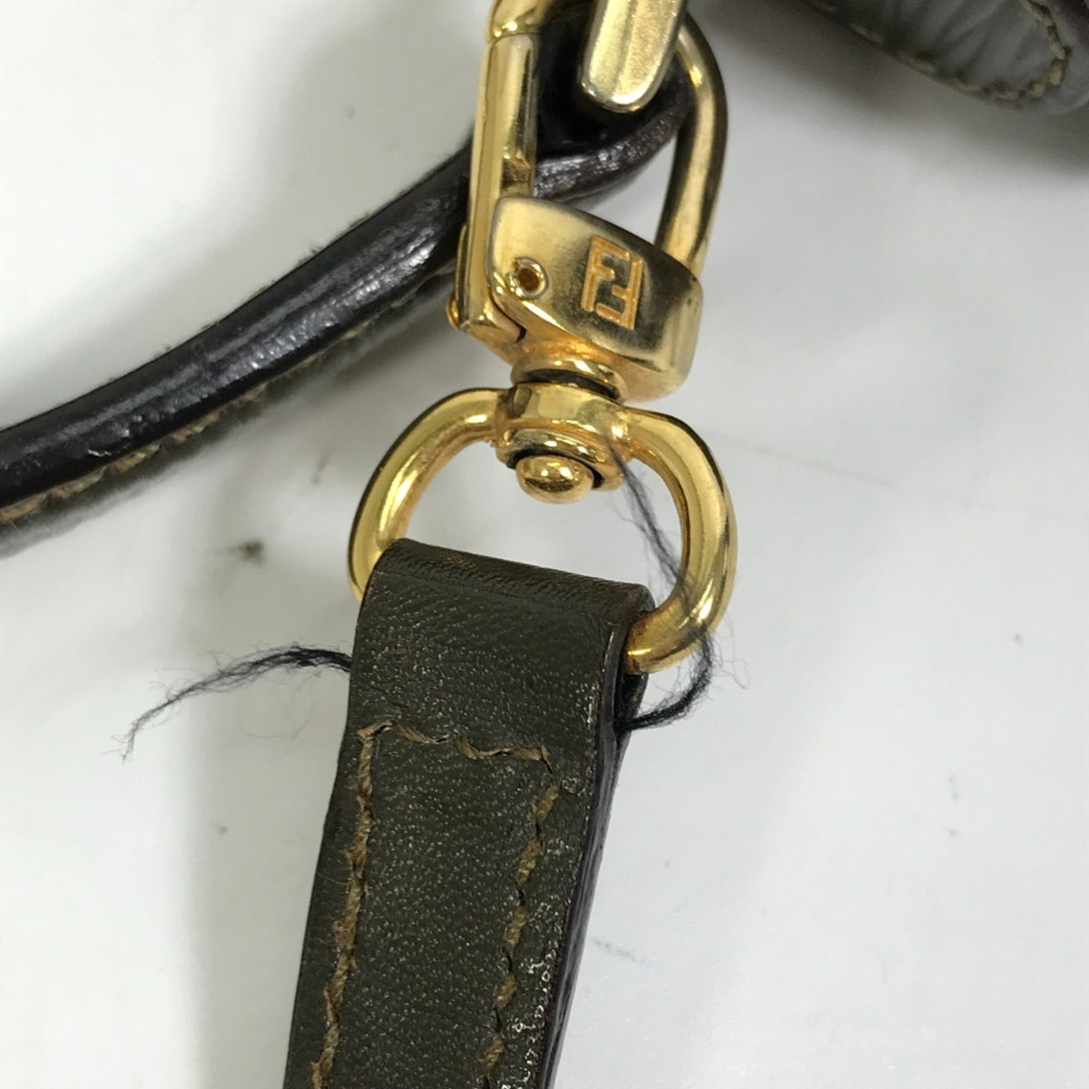 Fendi Khaki Leather Handbag Shoulder Bag (Pre-Owned)