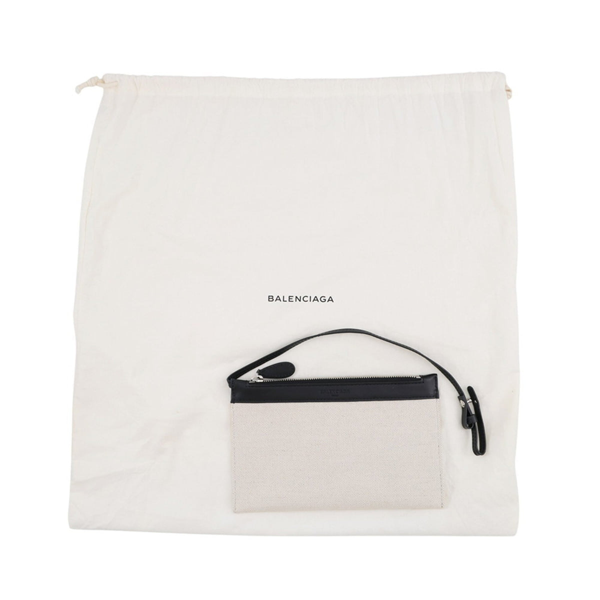 Balenciaga Black Canvas Leather Handbag Tote Bag (Pre-Owned)
