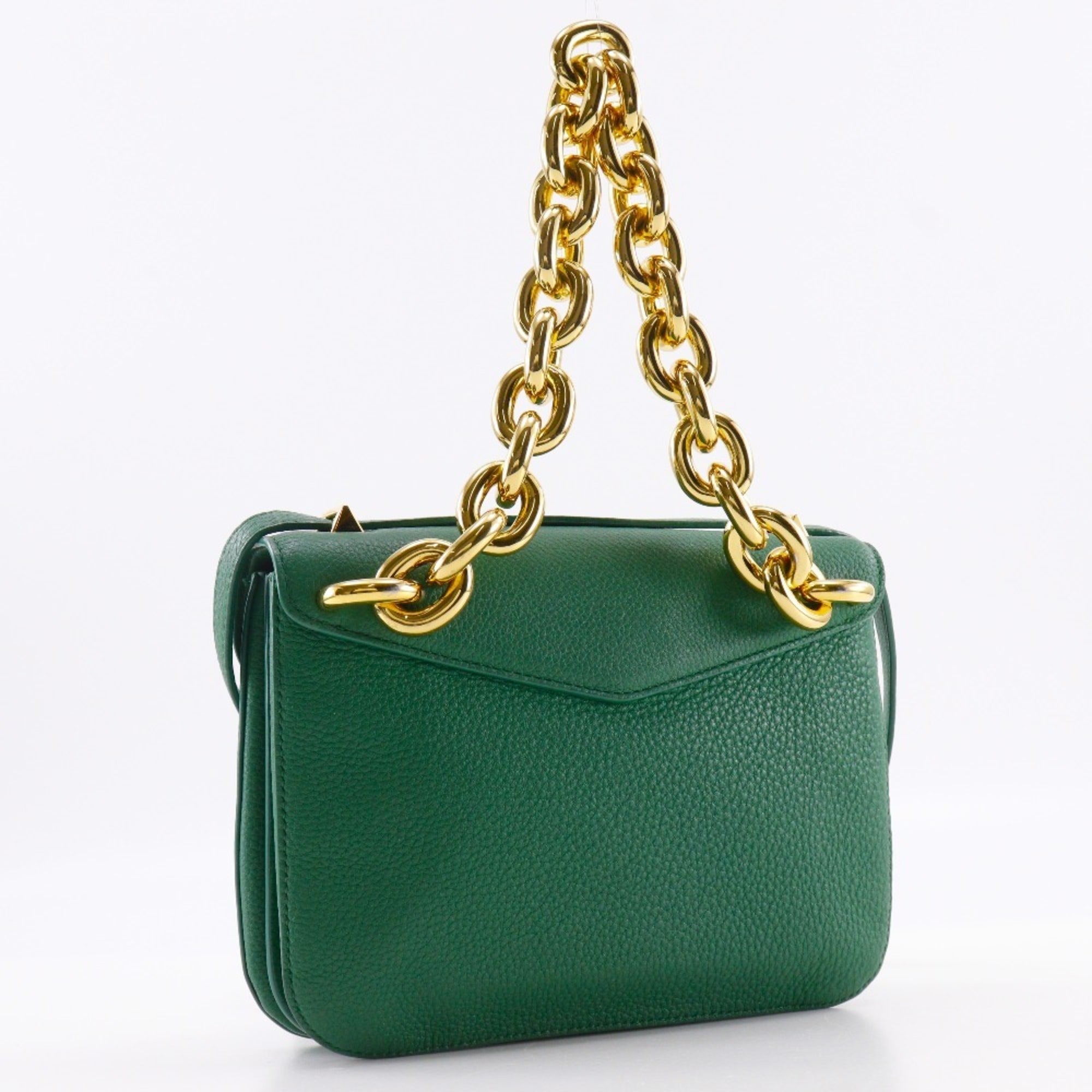 Bottega Veneta Green Leather Shoulder Bag (Pre-Owned)