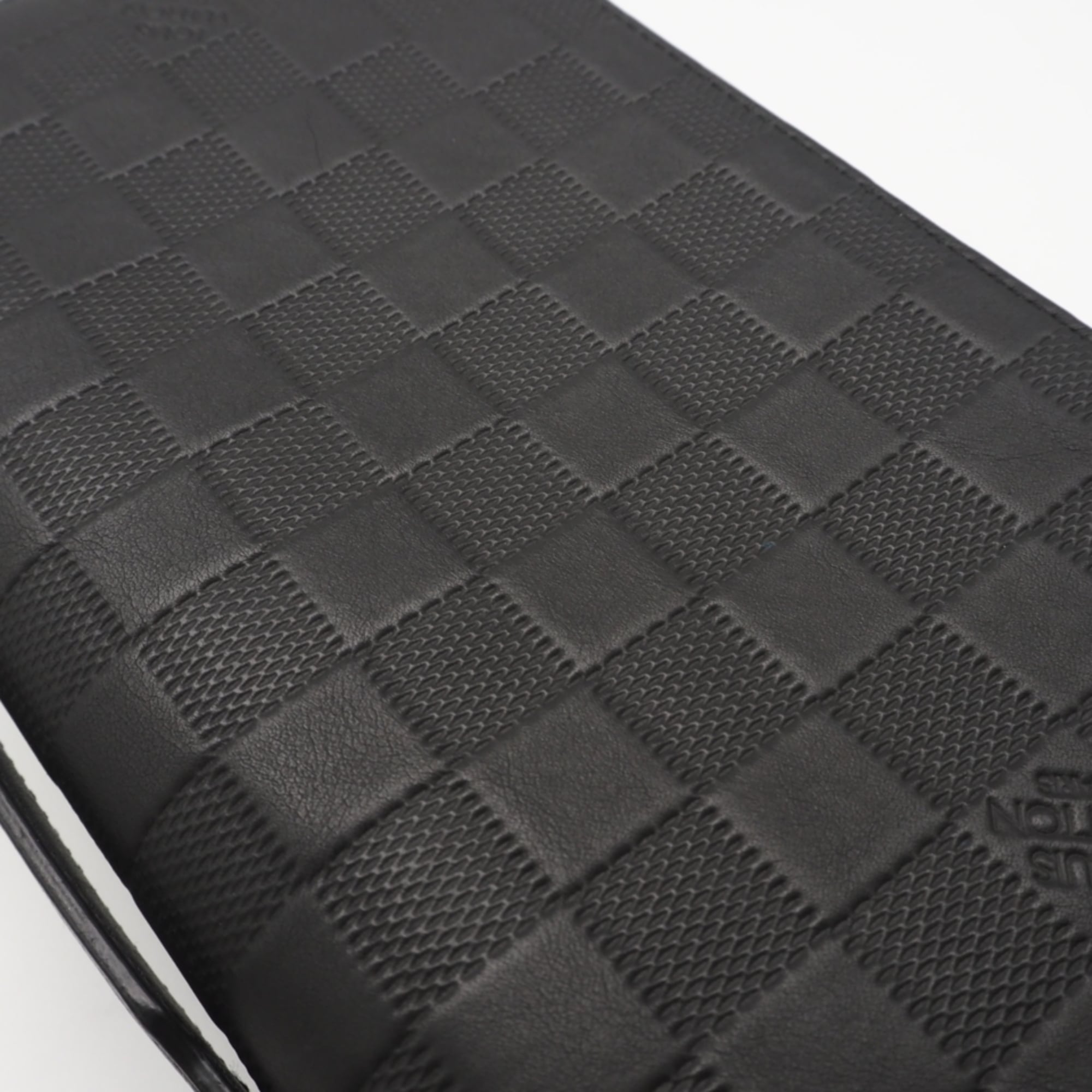 Louis Vuitton Damier Infini Black Leather Long Wallet (Bi-Fold) (Pre-Owned)