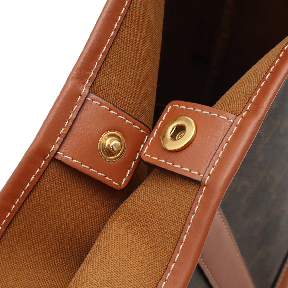 Celine Brown Canvas Shoulder Bag (Pre-Owned)