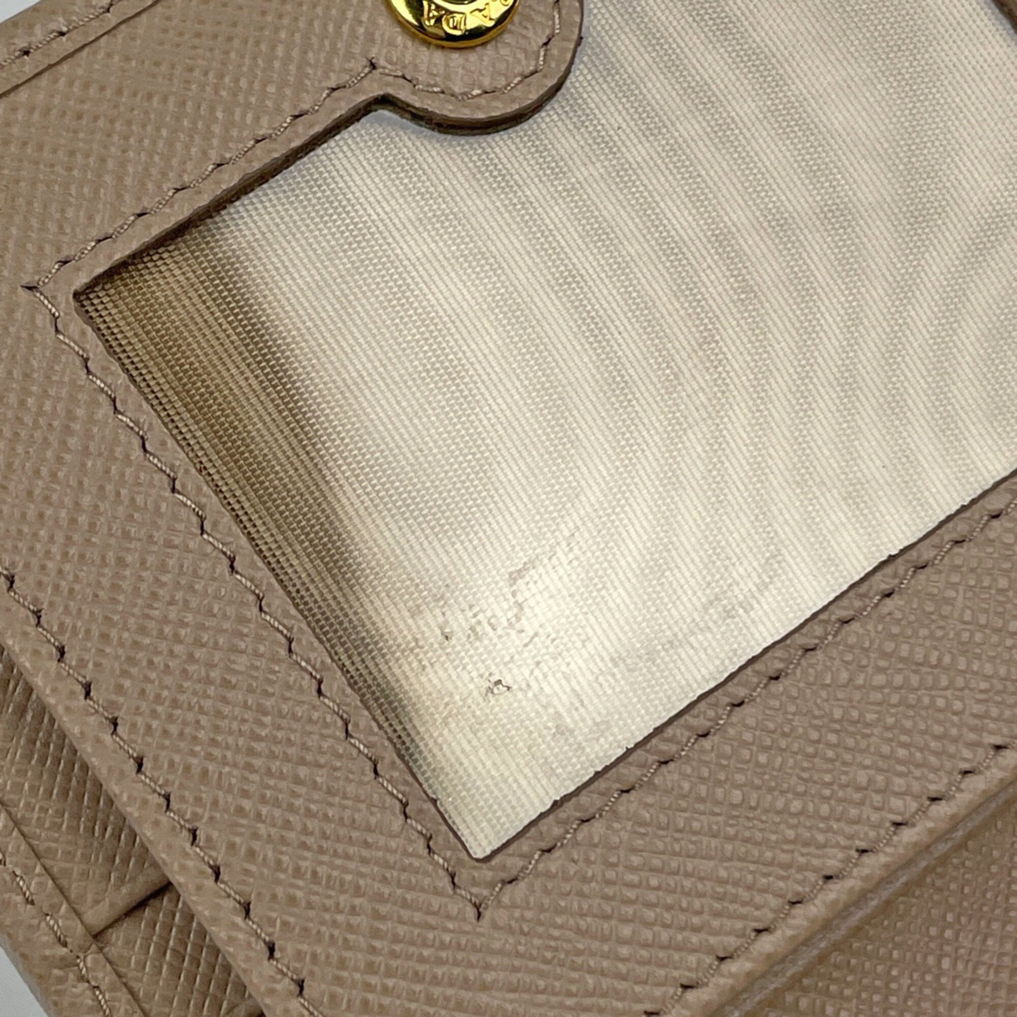 Prada Beige Saffiano Lux Wallet (Bi-Fold) (Pre-Owned)