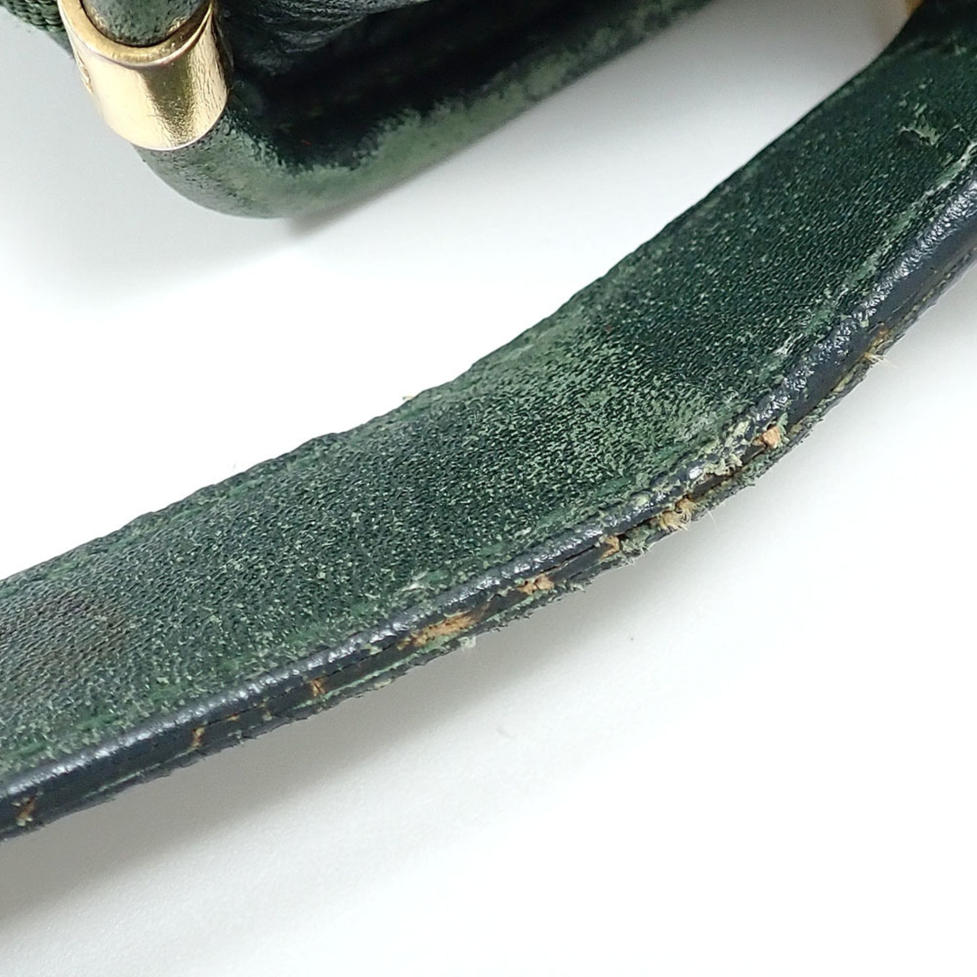 Gucci Green Leather Shoulder Bag (Pre-Owned)