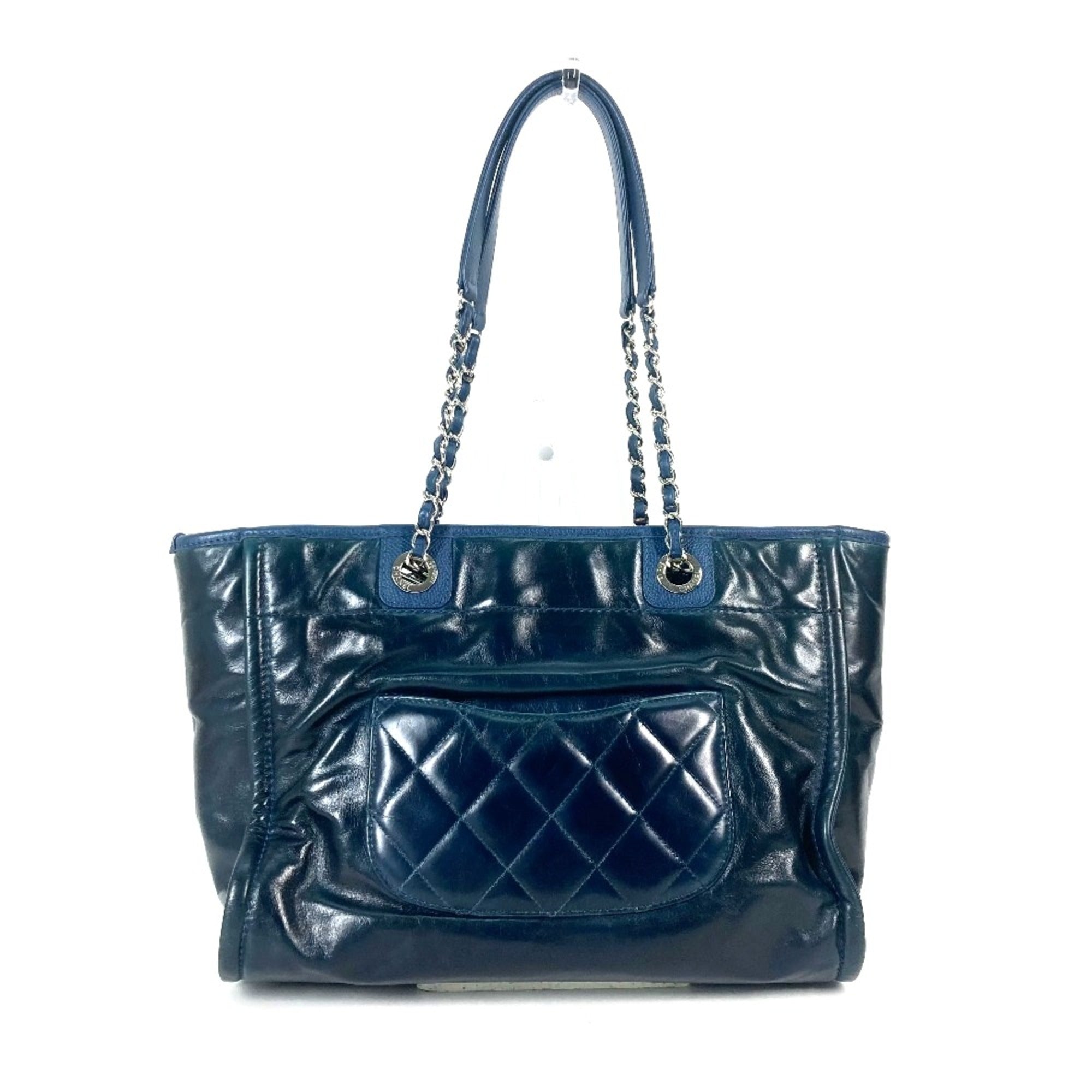 Chanel Navy Leather Shoulder Bag (Pre-Owned)