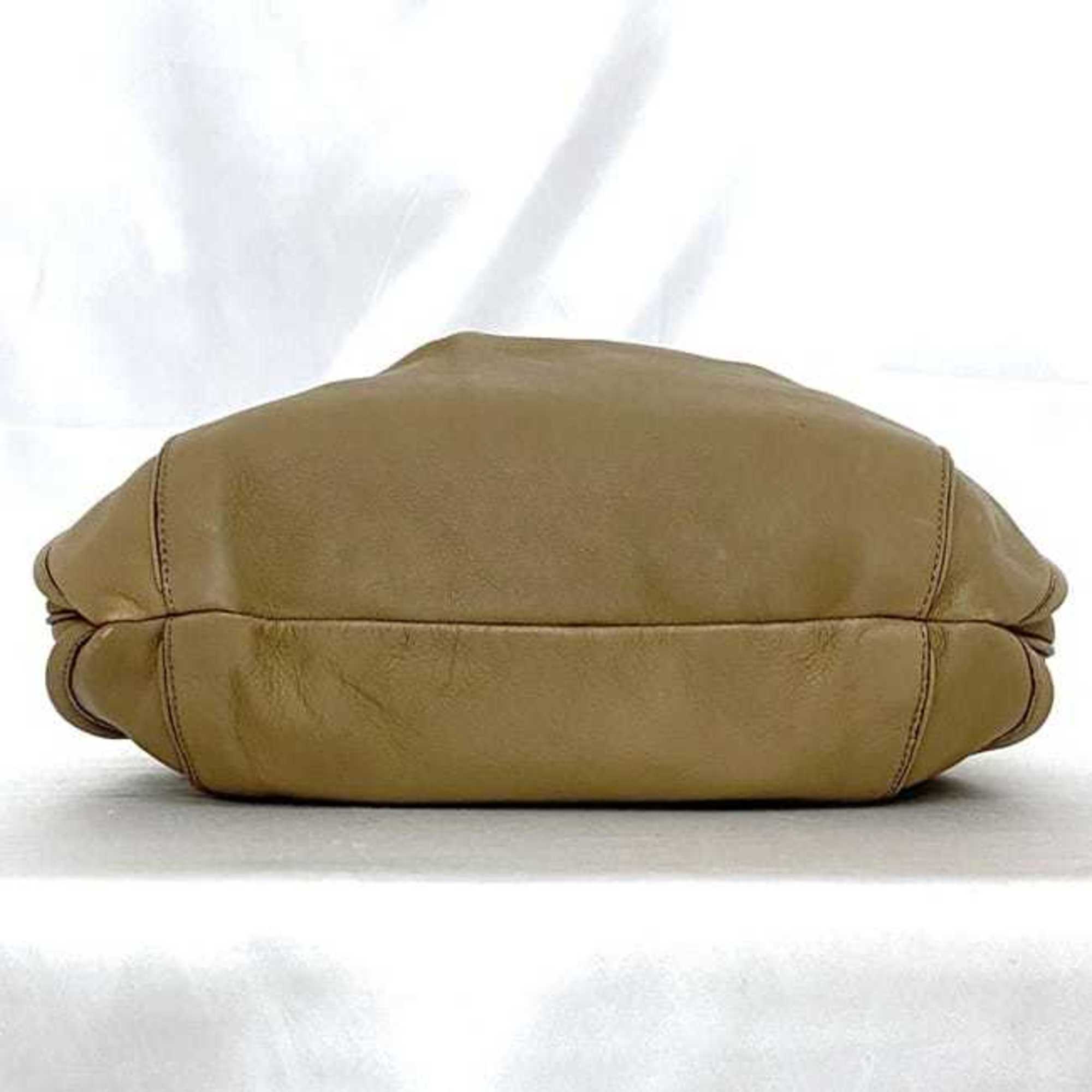 Chloé Beige Brown Leather Shoulder Bag (Pre-Owned)