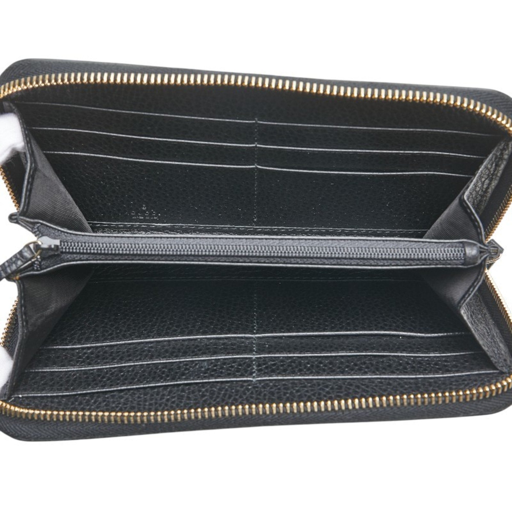 Gucci Black Leather Long Wallet (Bi-Fold) (Pre-Owned)
