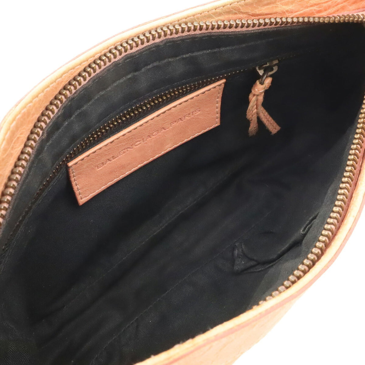 Balenciaga Hip Salmon Pink Leather Clutch Bag Pochette Shoulder Bag (Pre-Owned)