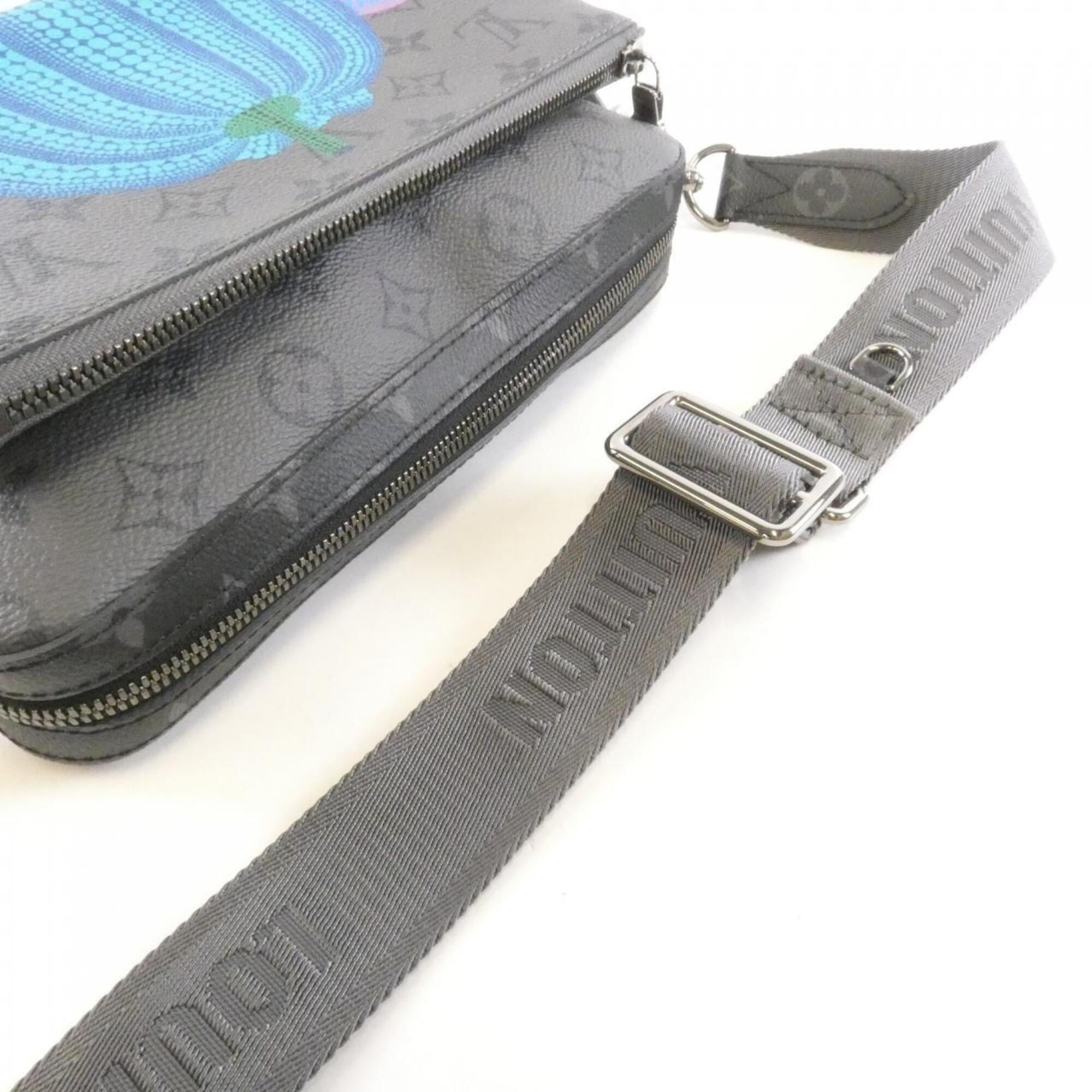 Louis Vuitton Black Gris Coated Canvas Pouch Shoulder Bag (Pre-Owned)