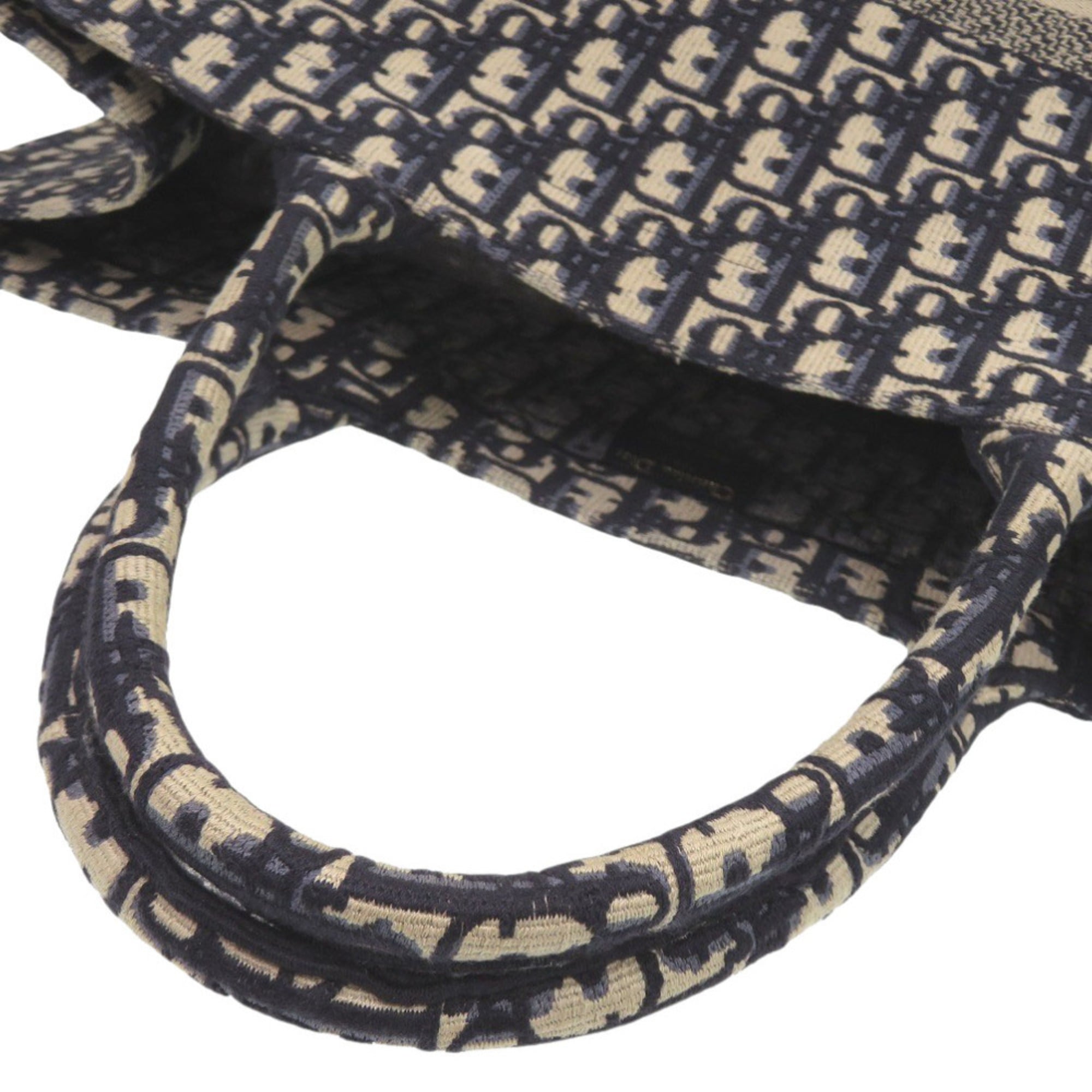 Christian Dior Beige Navy Canvas Tote Bag (Pre-Owned)