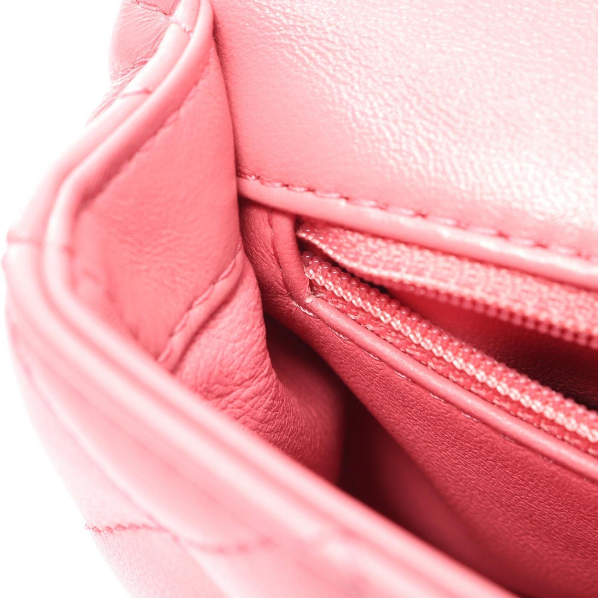 Chanel Pink Leather Handbag Shoulder Bag (Pre-Owned)