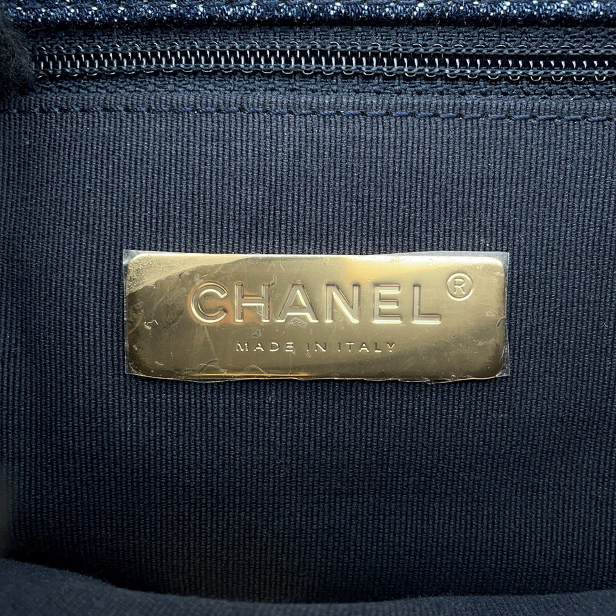 Chanel Blue Denim Handbag Shoulder Bag (Pre-Owned)