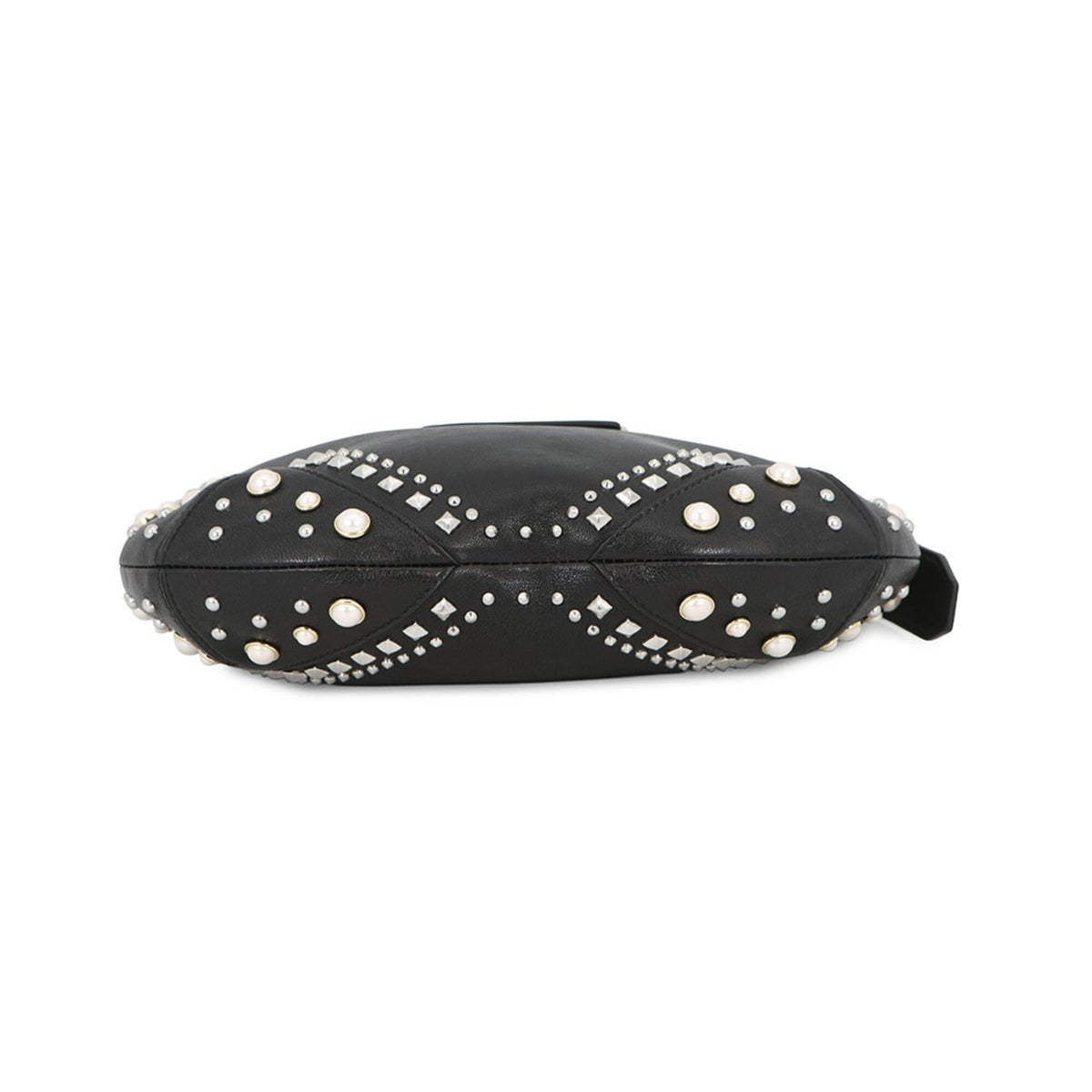 Jimmy Choo Black Leather Artificial Pearl Handbag (Pre-Owned)