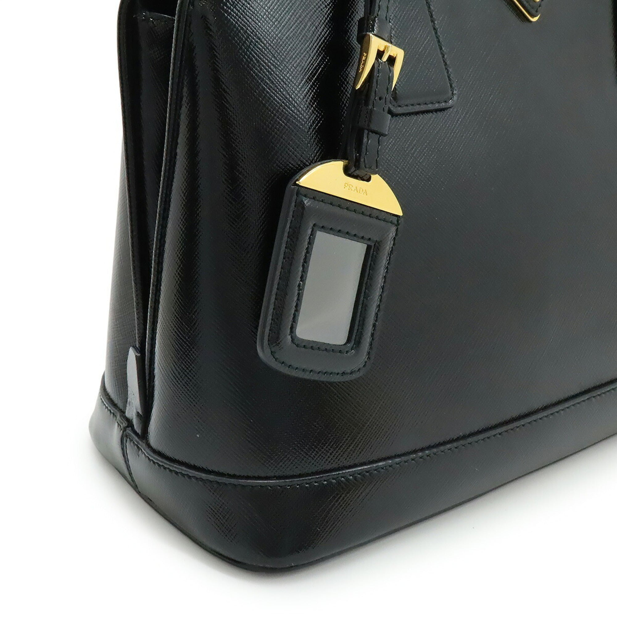 Prada Black Nero Patent Leather Handbag Shoulder Bag (Pre-Owned)