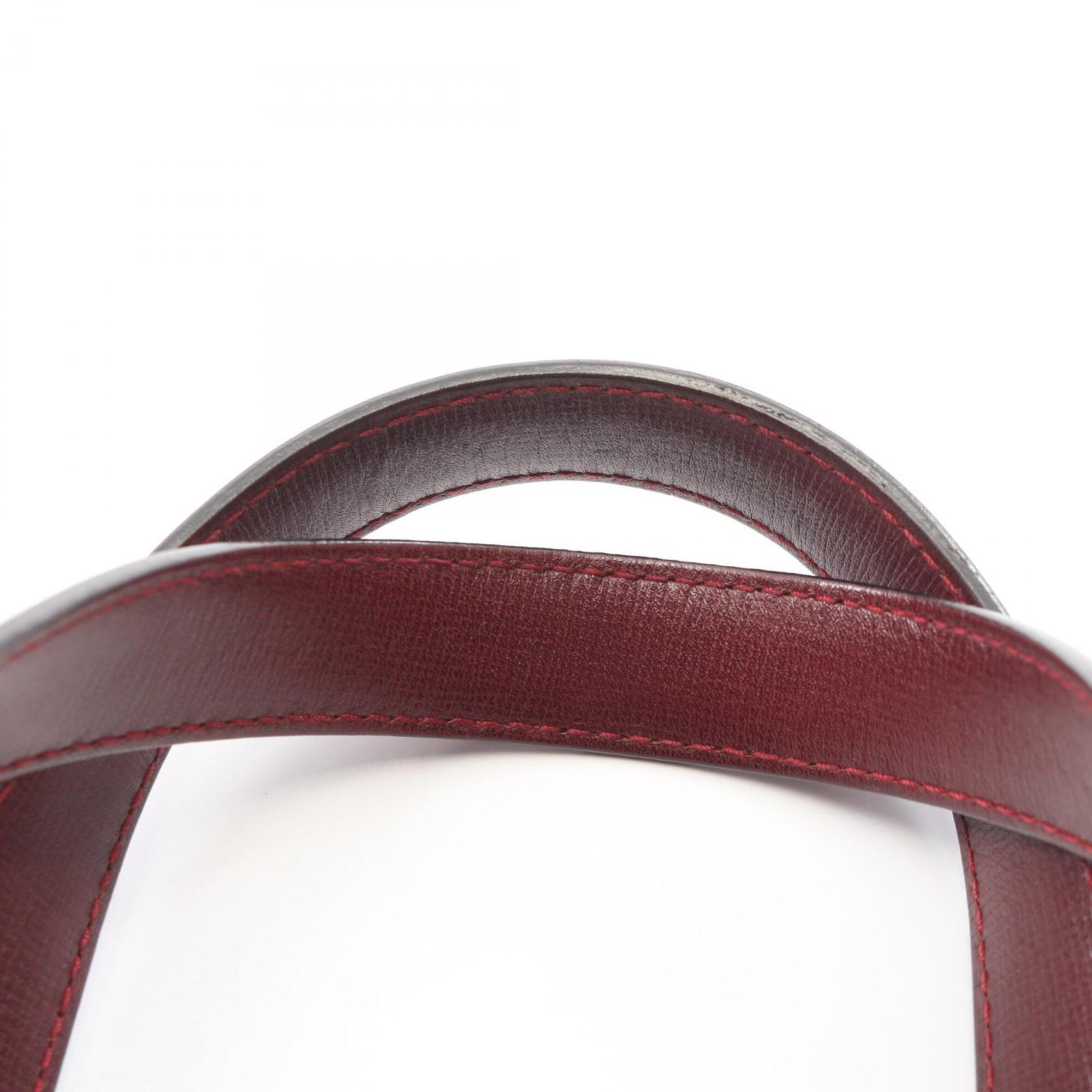 Cartier Bordeaux Leather Boston Bag Handbag (Pre-Owned)