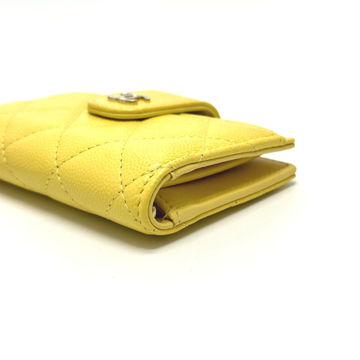 Chanel Yellow Leather Coin Purse/Coin Case (Pre-Owned)