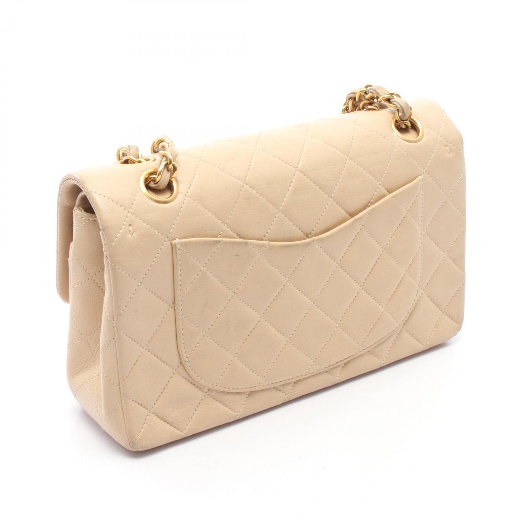 Chanel Beige Leather Handbag Shoulder Bag (Pre-Owned)