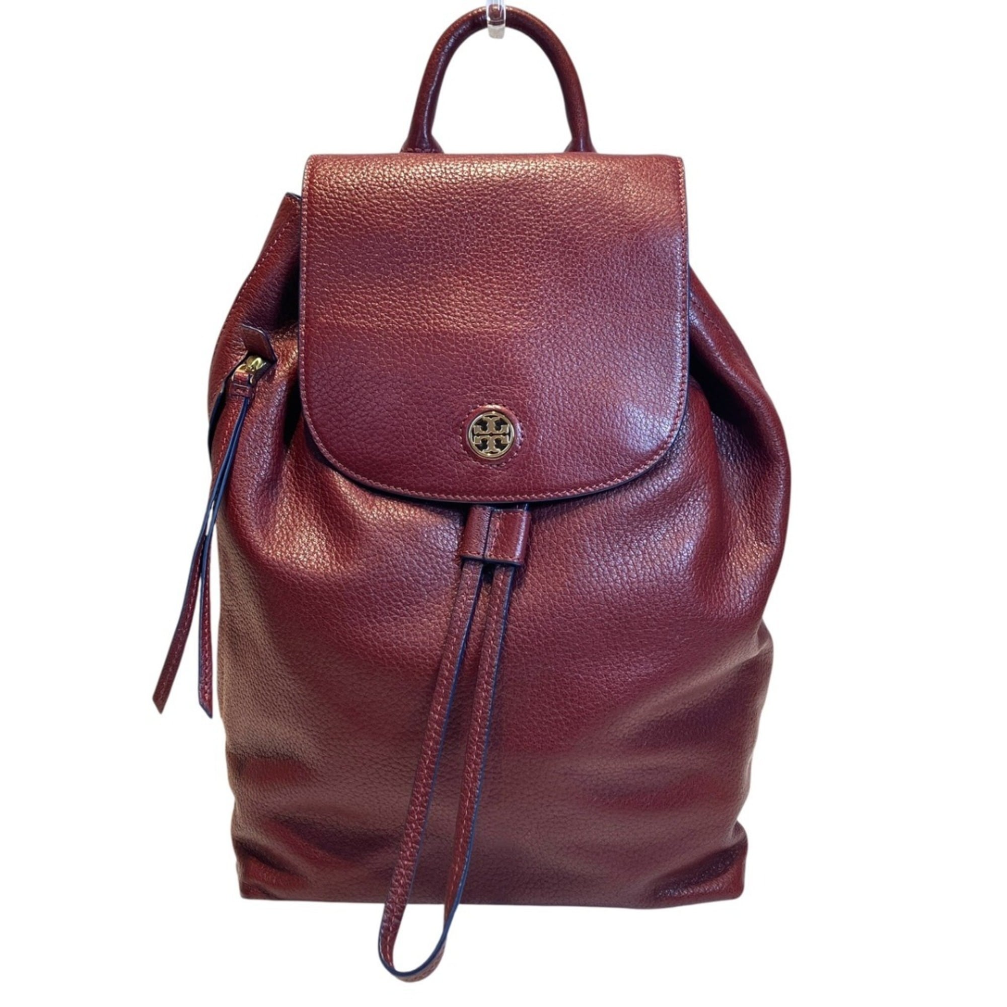 Tory Burch Burgundy Leather Backpack (Pre-Owned)