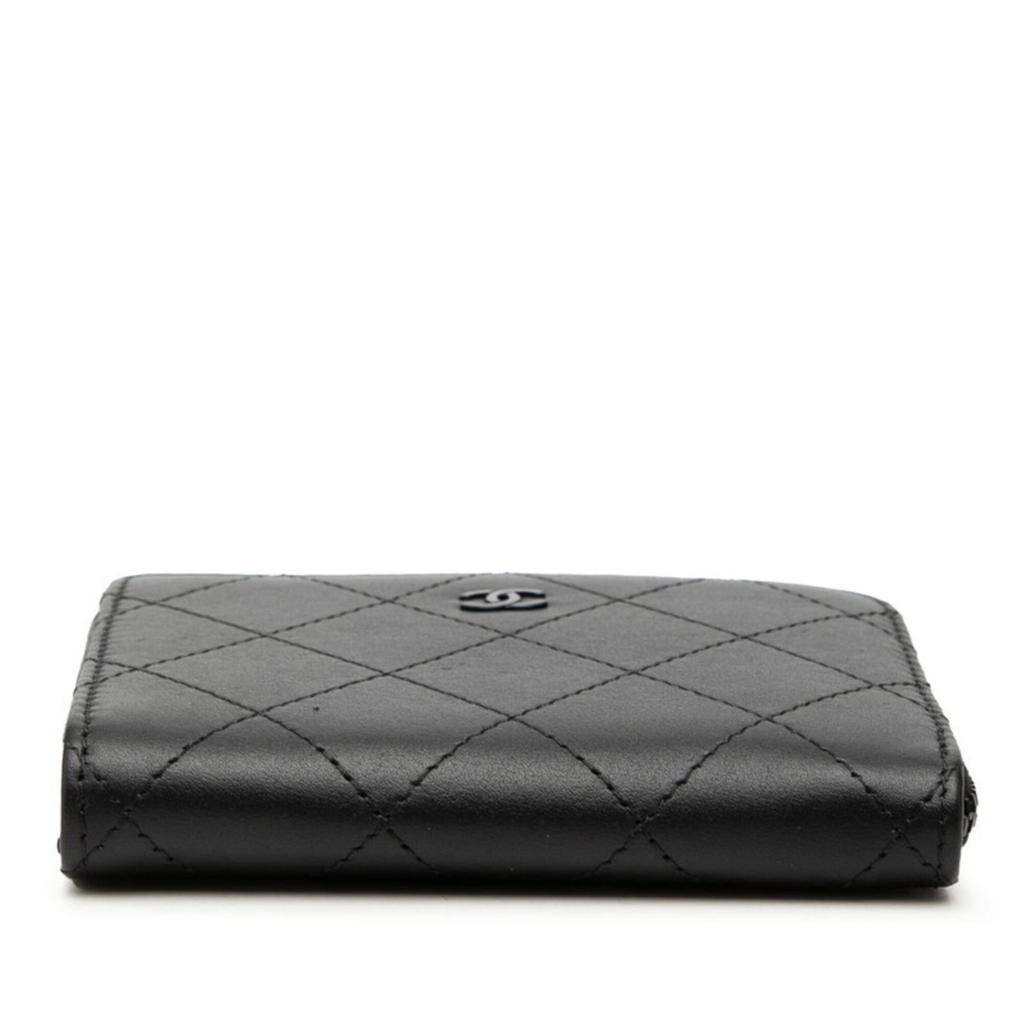 Chanel Black Leather Coin Purse/Coin Case (Pre-Owned)