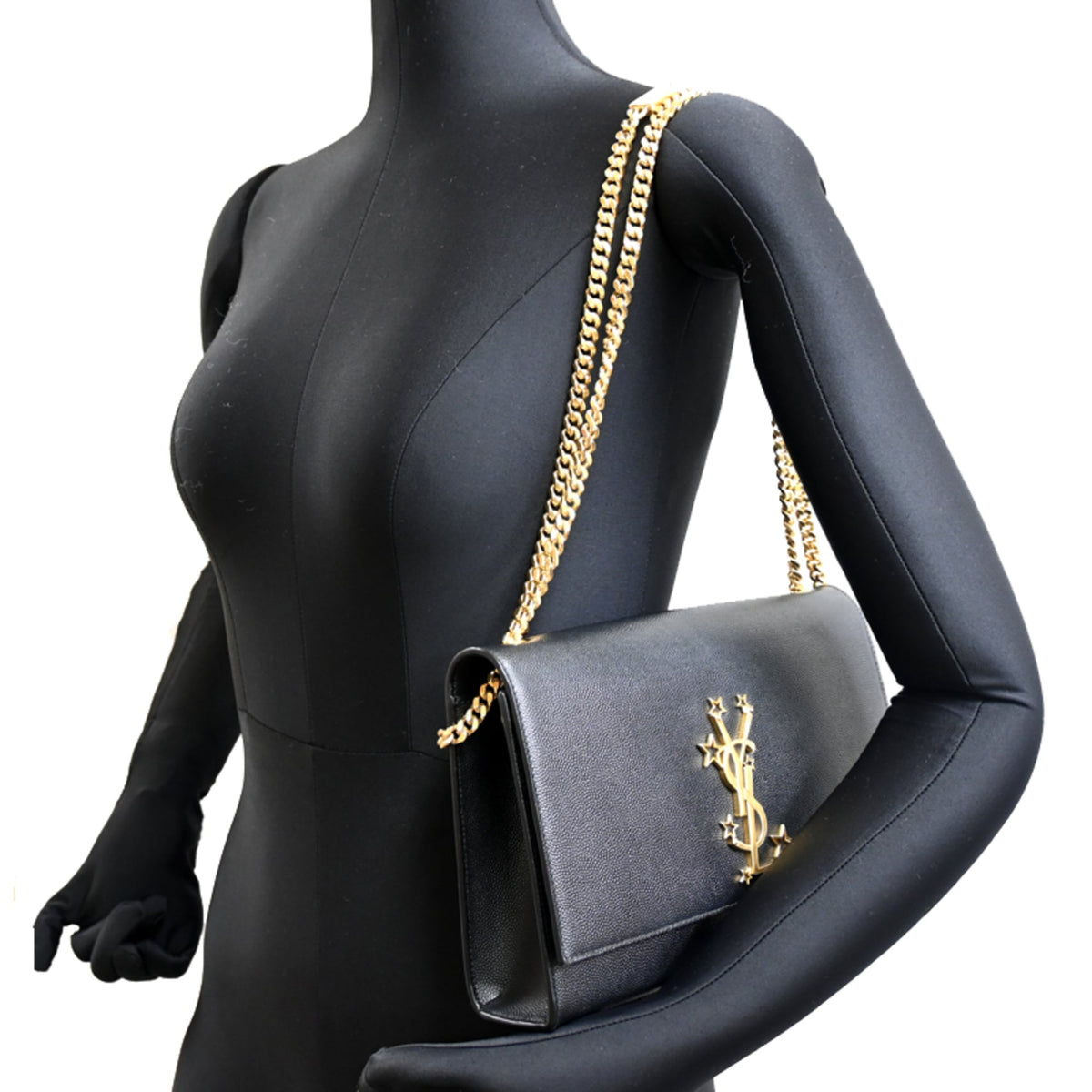 Saint Laurent Black Leather Shoulder Bag (Pre-Owned)