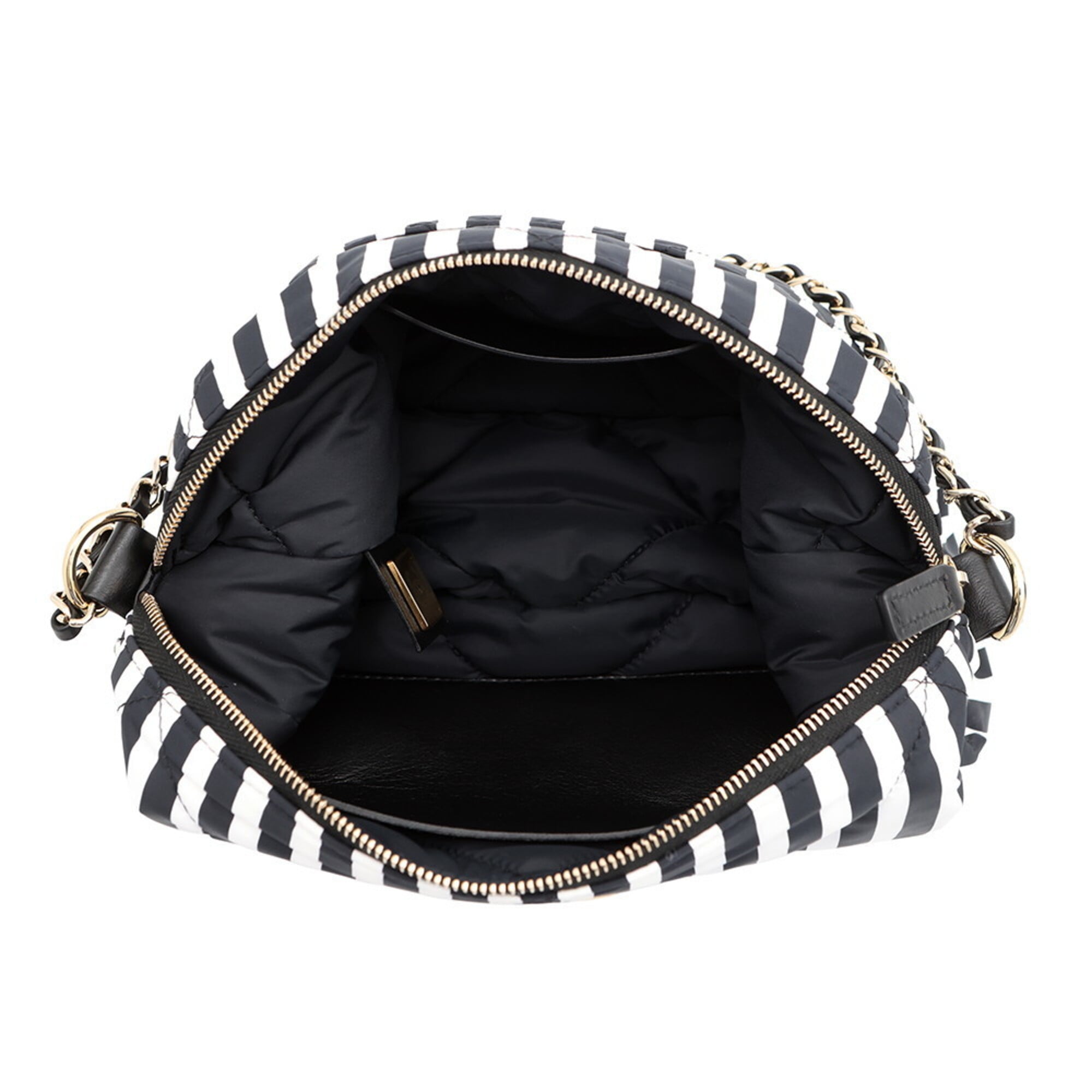 Chanel Black White Nylon Handbag Shoulder Bag (Pre-Owned)