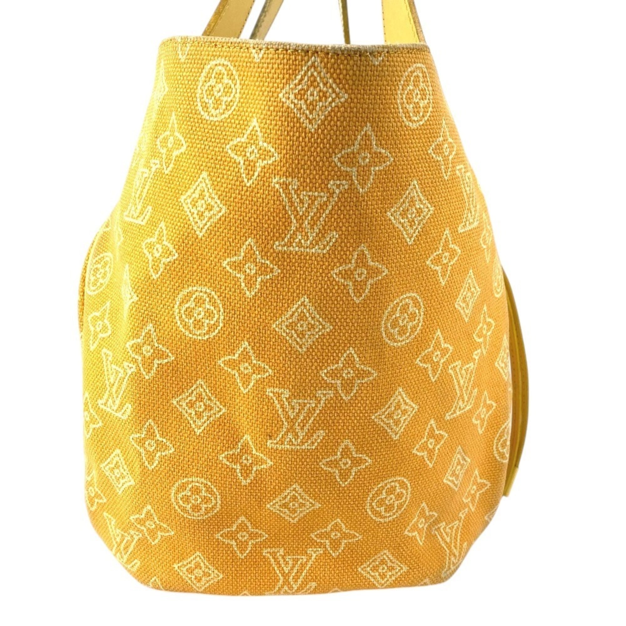 Louis Vuitton Yellow Canvas Leather Handbag Shoulder Bag Tote Bag (Pre-Owned)