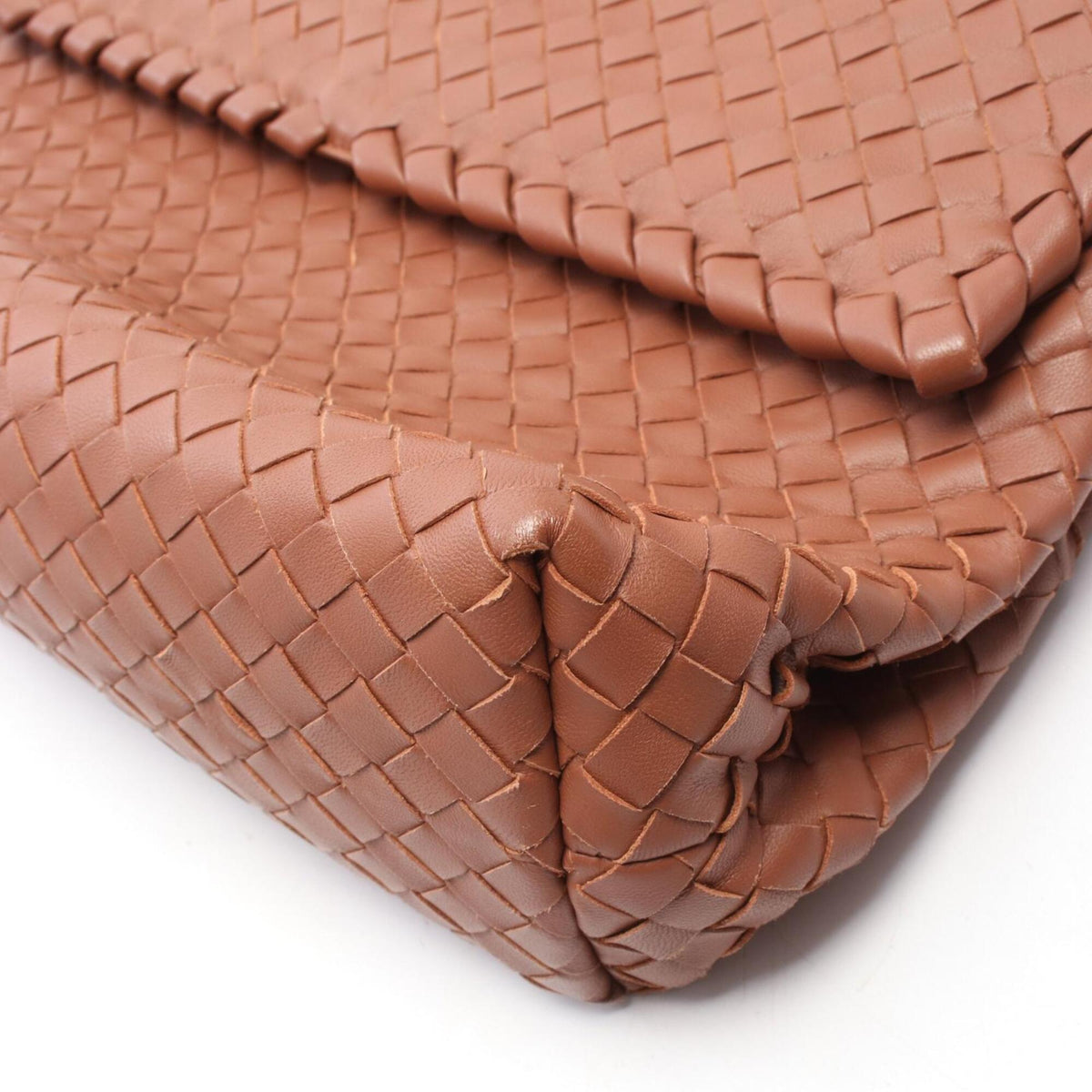 Bottega Veneta Brown Leather Handbag Shoulder Bag (Pre-Owned)