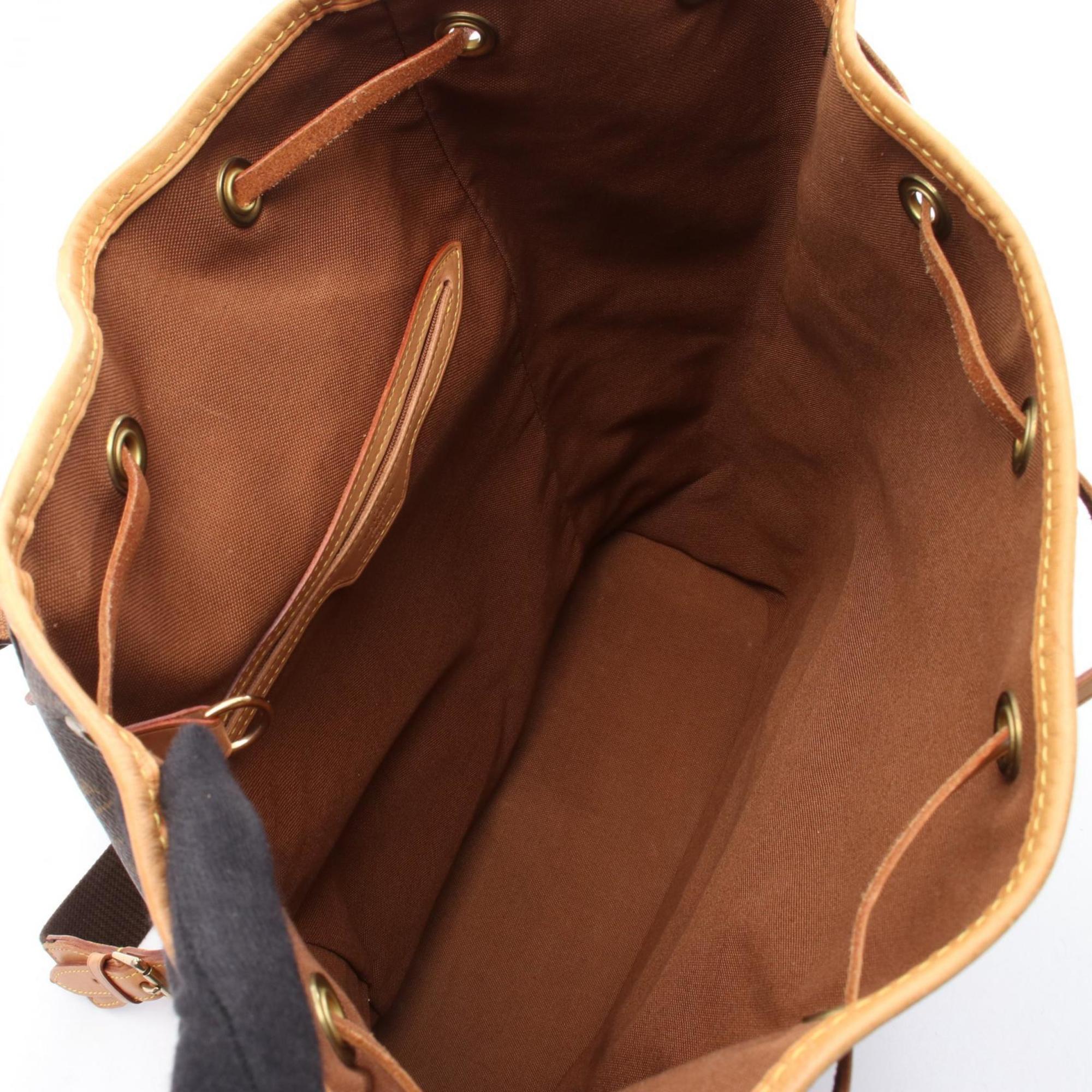 Louis Vuitton Brown Pvc Coated Canvas Monogram Leather Backpack (Pre-Owned)