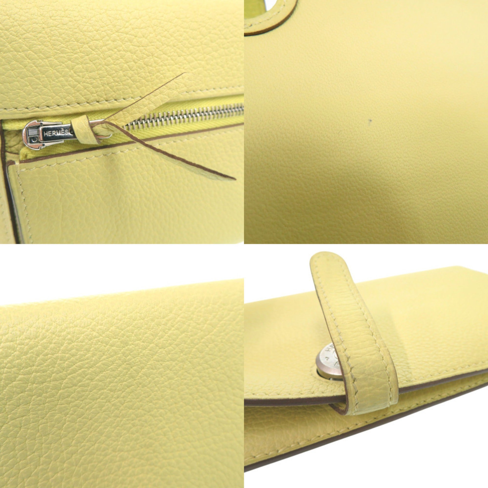 Hermes Yellow Togo Leather Long Wallet (Bi-Fold) (Pre-Owned)