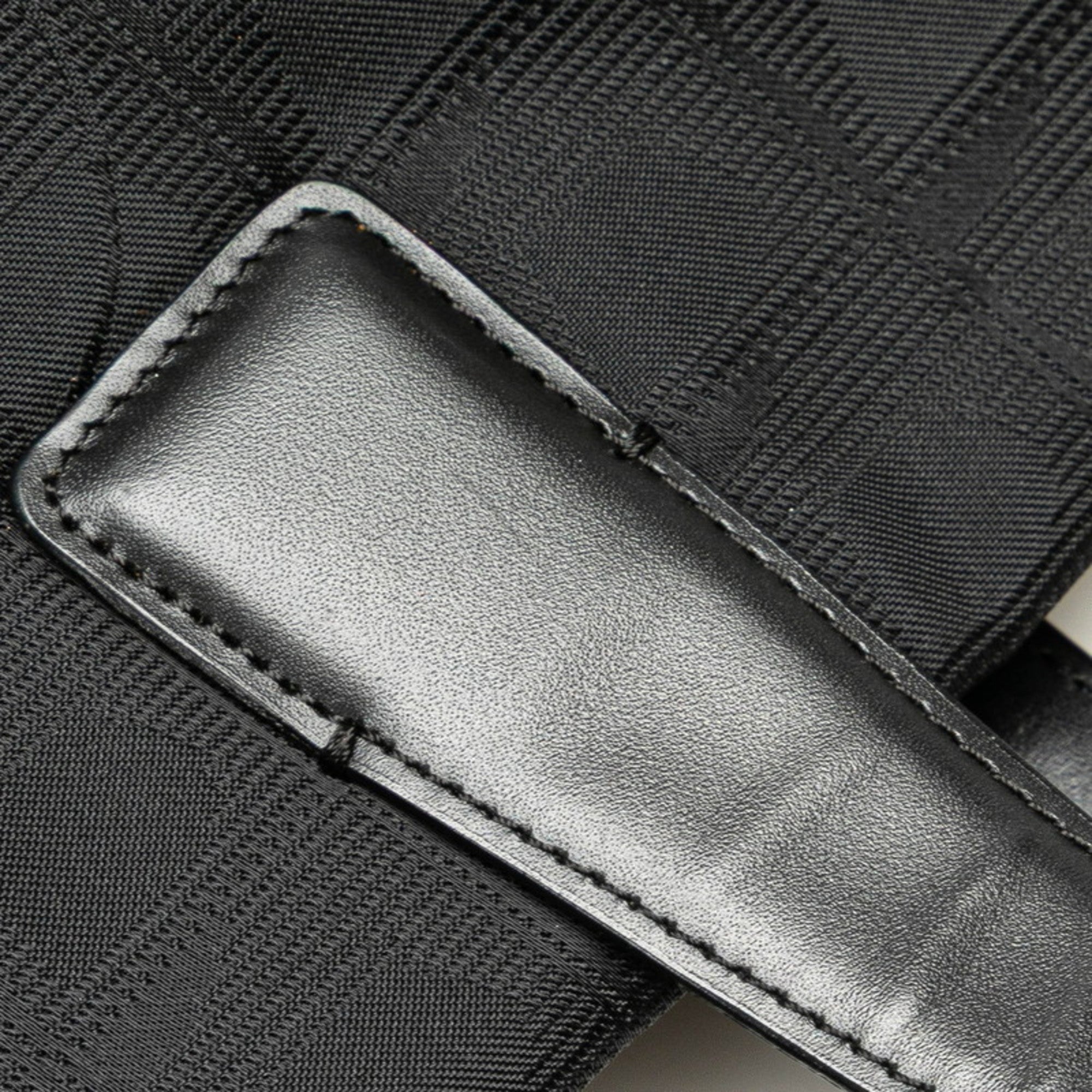 Chanel Black Nylon Leather Shoulder Bag Tote Bag (Pre-Owned)
