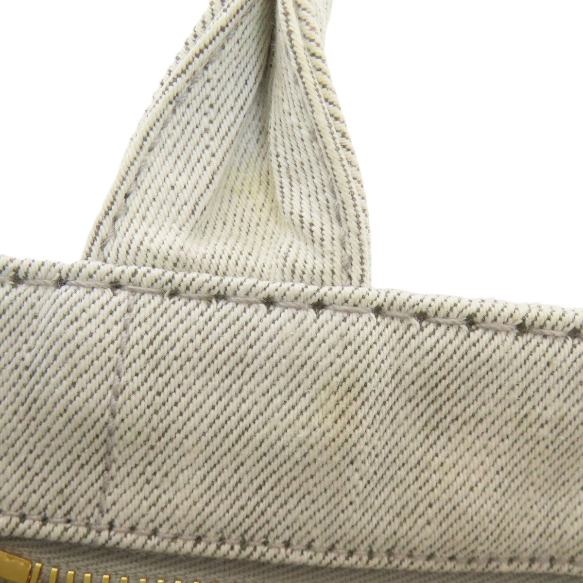 Prada Canapa Gray Denim Handbag (Pre-Owned)