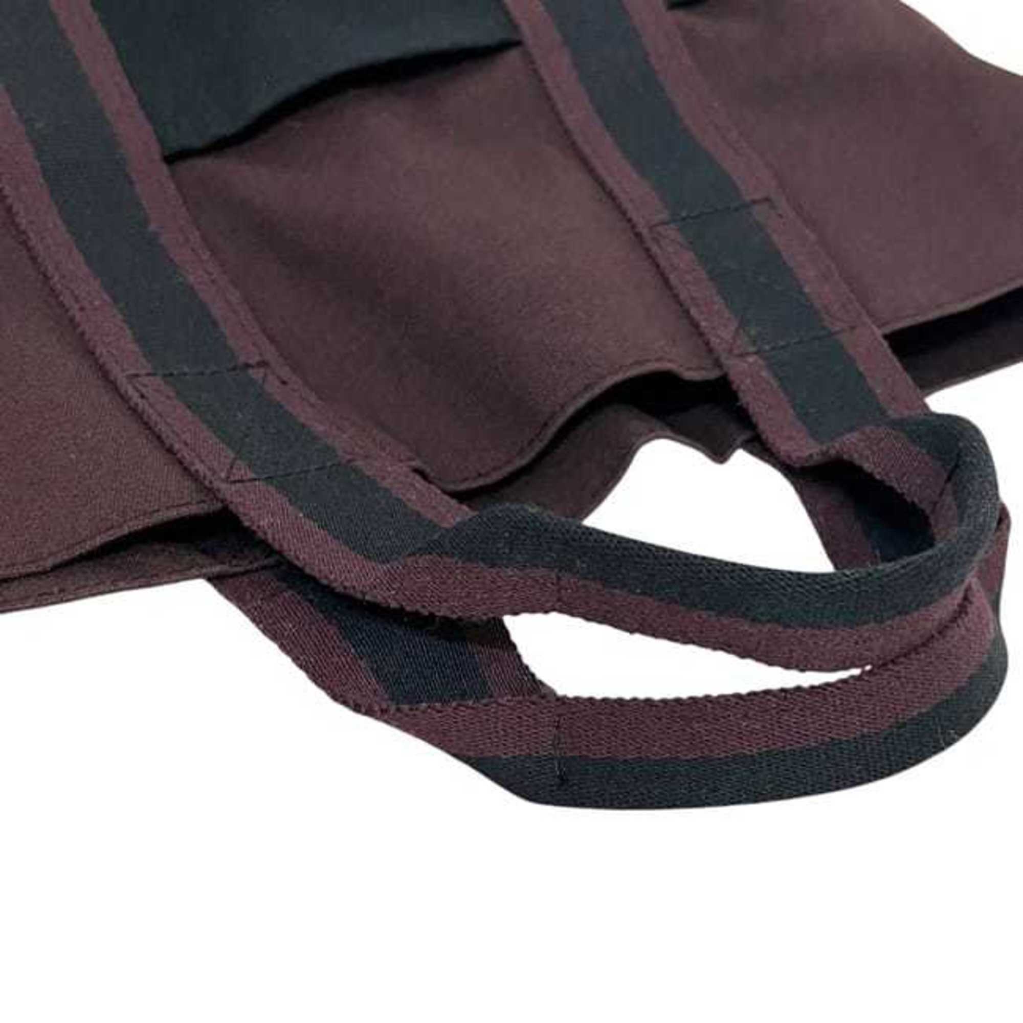 Hermes Black Bordeaux Canvas Tote Bag (Pre-Owned)