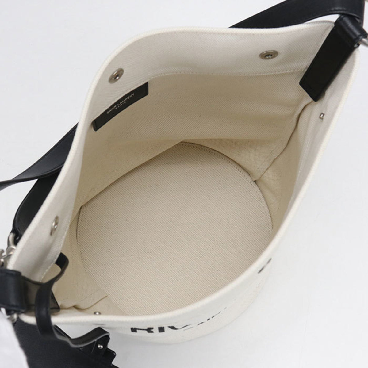 Saint Laurent White Canvas Pouch Shoulder Bag (Pre-Owned)