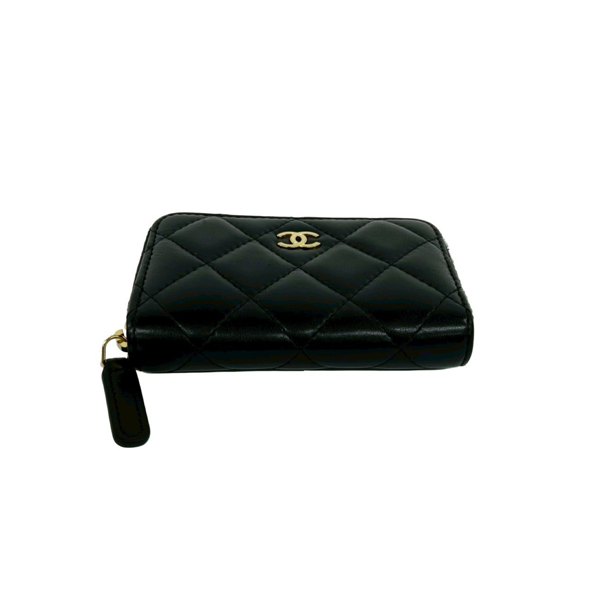 Chanel Black Leather Coin Purse/Coin Case (Pre-Owned)