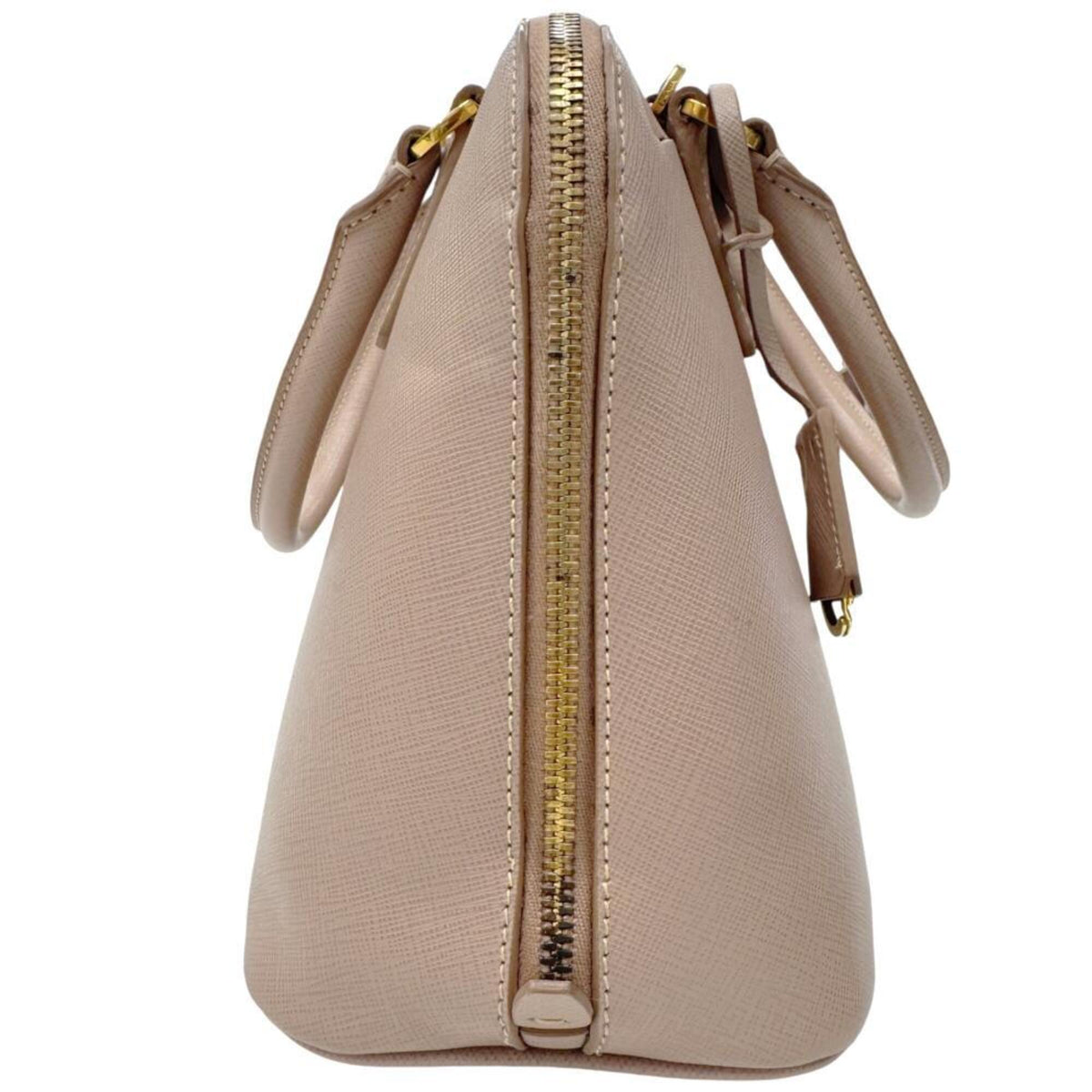 Prada Saffiano Pink Beige Leather Handbag Shoulder Bag (Pre-Owned)