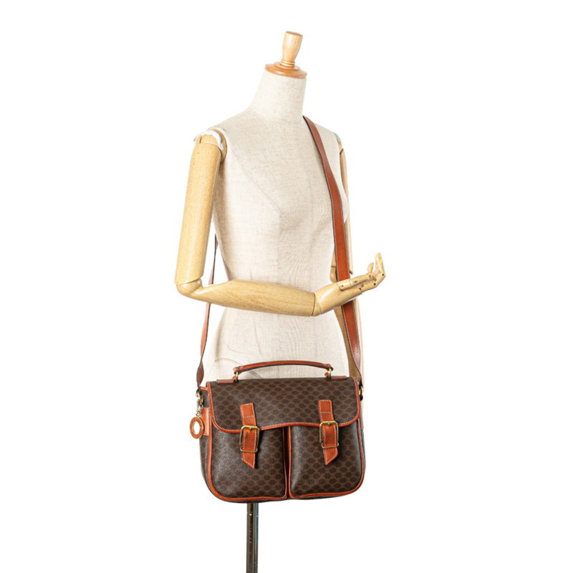 Celine Brown Pvc Leather Handbag Shoulder Bag (Pre-Owned)