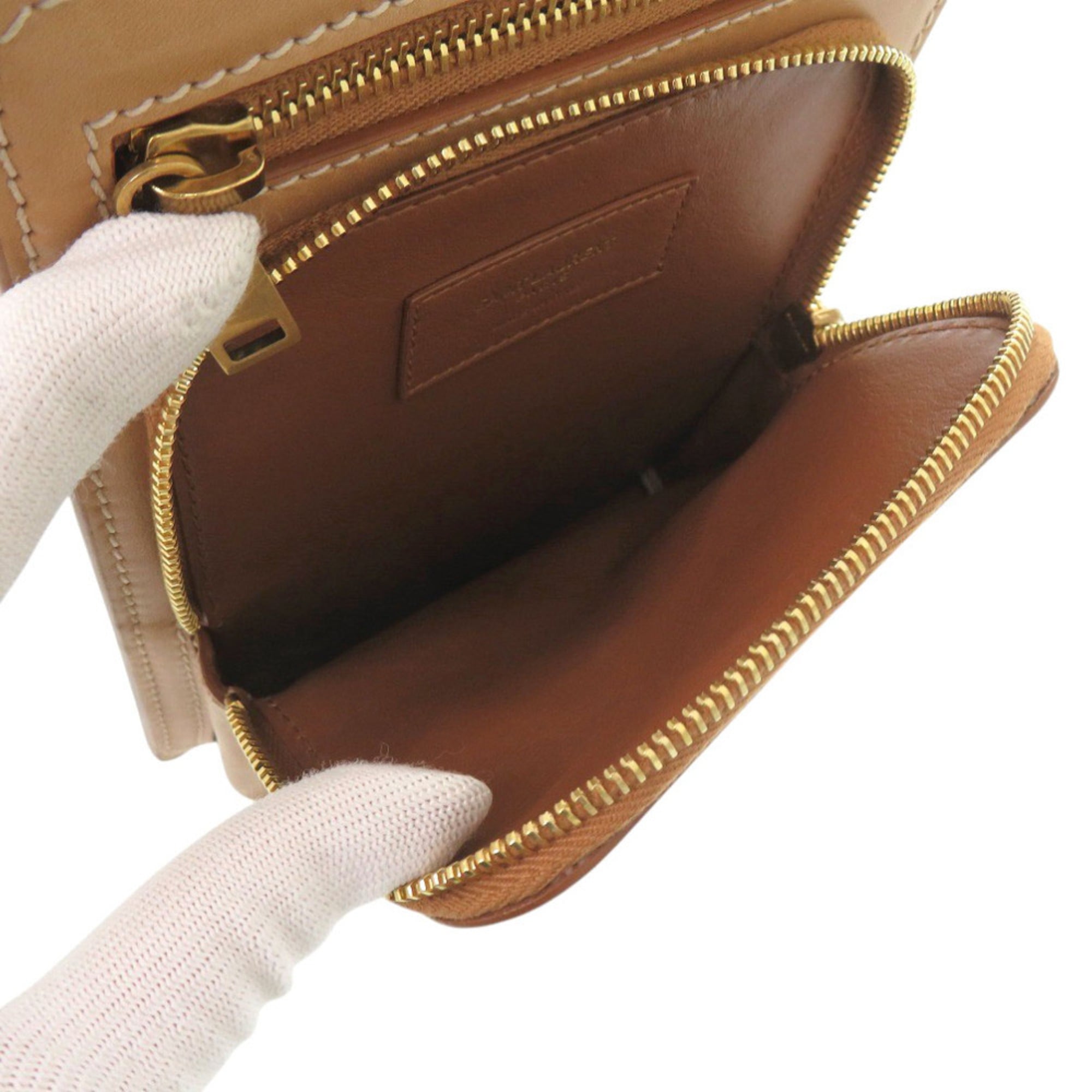 Yves Saint Laurent Beige Leather Shoulder Bag (Pre-Owned)